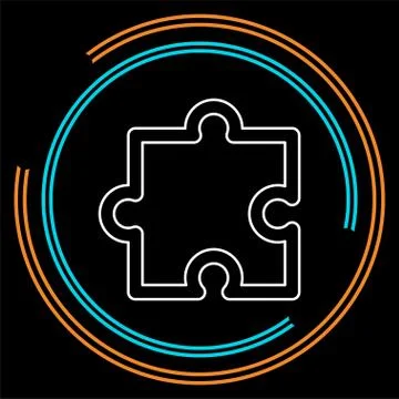 Puzzle piece icon, vector puzzle symbol Stock Illustration