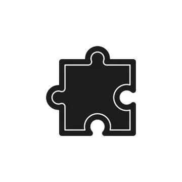 Puzzle piece icon, vector puzzle symbol Stock Illustration