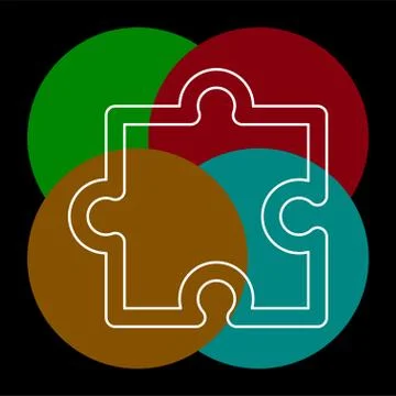 Puzzle piece icon, vector puzzle symbol Stock Illustration