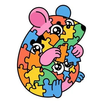 Puzzle Piece Mouse Stock Illustration