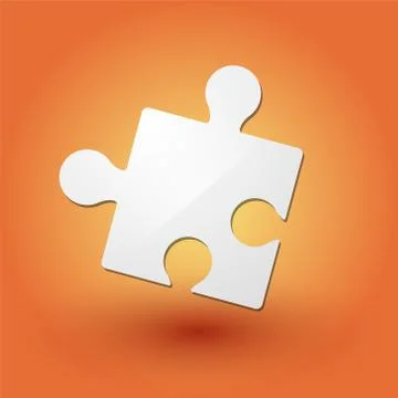 Puzzle piece on orange background Stock Illustration