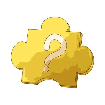 Puzzle piece with question illustration Stock Illustration