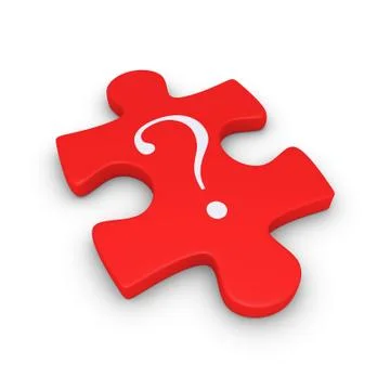 Puzzle piece with question mark Stock Illustration