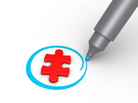 Puzzle piece is selected Stock Illustration