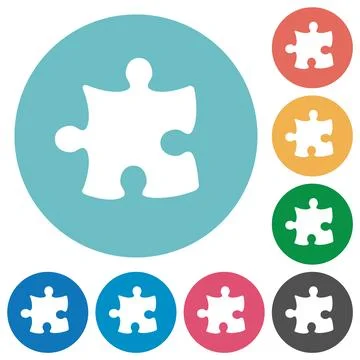 Puzzle piece solid flat round icons イラスト素材