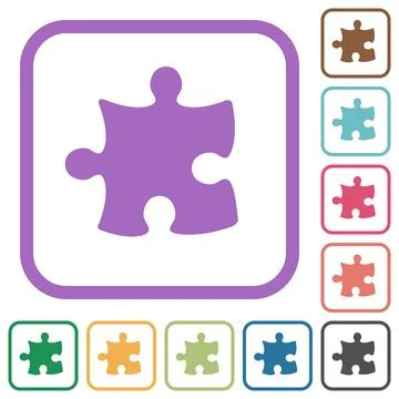 Puzzle piece solid simple icons Stockillustratie