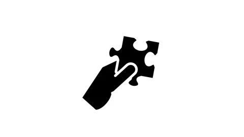 Puzzle Piece Solution Icon Stock Footage 340305861