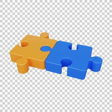 Puzzle pieces. 3d render Stock Illustration