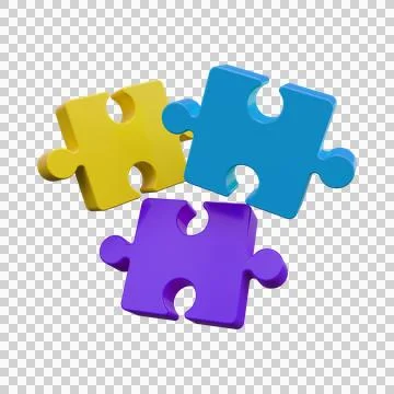 Puzzle pieces. 3d render Illustrazione stock