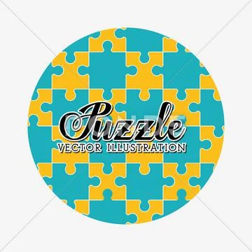 Puzzle pieces and big ideas Stock Illustration