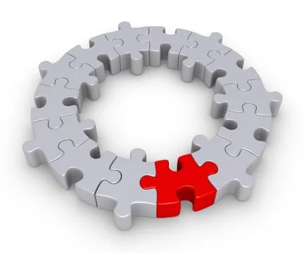 Puzzle pieces and one different Stock Illustration