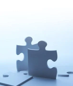 Puzzle Pieces Arranged Representing Teamwork Strategy and Logical Analysis Stock Photos