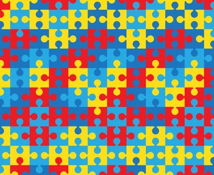 Puzzle Pieces Background. Colored bright background Stock Illustration