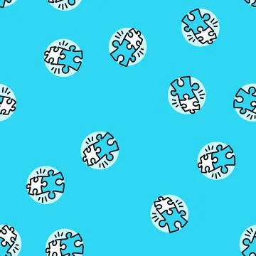 Puzzle pieces coming together progress vector seamless pattern Illustrazione stock
