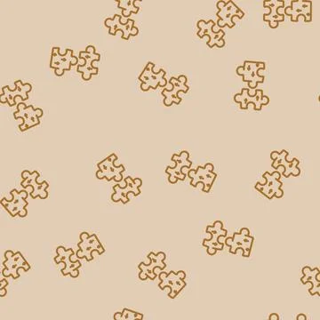 Puzzle pieces coming together progress line vector seamless pattern 库存插图