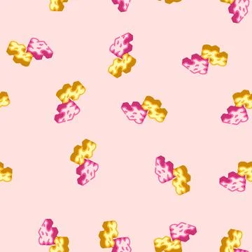 Puzzle pieces coming together progress isometric icon seamless pattern Stock Illustration