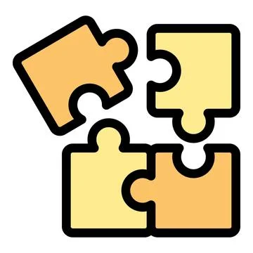 Puzzle pieces completing problem solving combining connecting joining mergi.. 스톡 일러스트