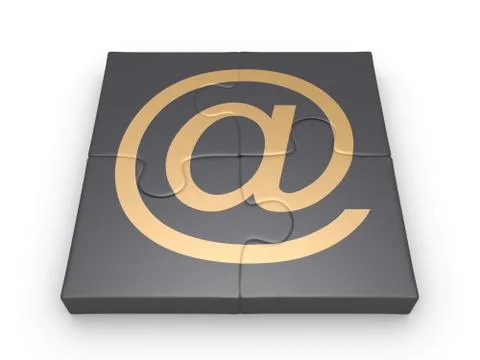 Puzzle pieces connected to form e-mail symbol Stock Illustration