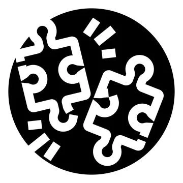 Puzzle pieces connecting, forming a solution concept Stock Illustration