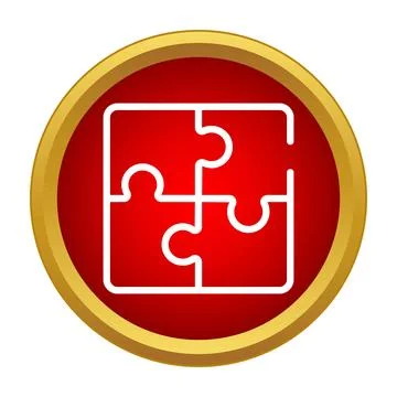 Puzzle pieces connecting problem solving and teamwork icon Stock Illustration