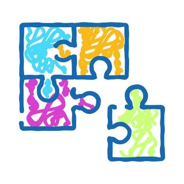 Puzzle pieces connecting representing teamwork and collaboration Stockillustratie