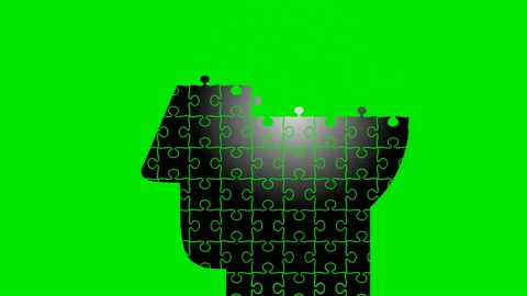 Puzzle Pieces Constructed a Human Head Video stock 150160020