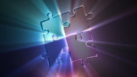 Puzzle Pieces Converge Stock Footage 86399518