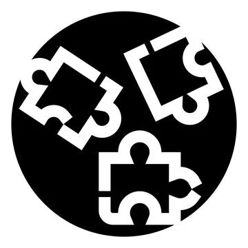 Puzzle pieces creating a solution and connection symbol Stock Illustration