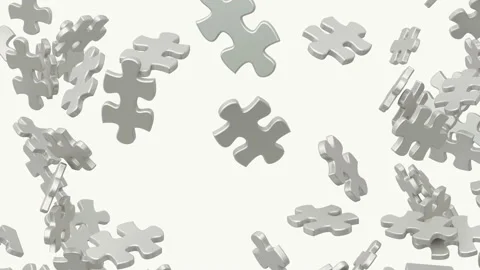 Puzzle pieces explode toward camera. Stock Footage 94970494