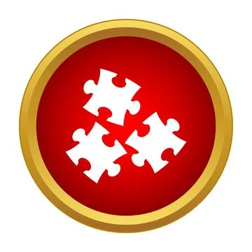 Puzzle pieces finding solution teamwork logic icon Stock Illustration