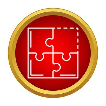 Puzzle pieces forming complete square with missing piece Stock Illustration