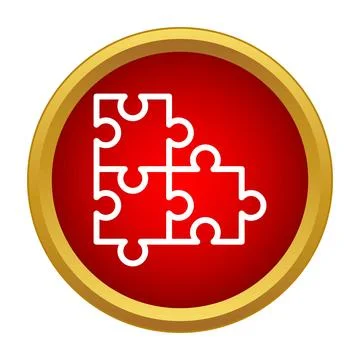 Puzzle pieces forming a logical problem solving icon 스톡 일러스트