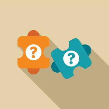 Puzzle pieces forming question mark showing problem solving Illustrazione stock
