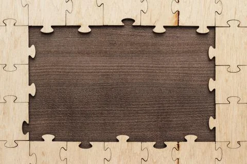 Puzzle pieces frame Stock Photos