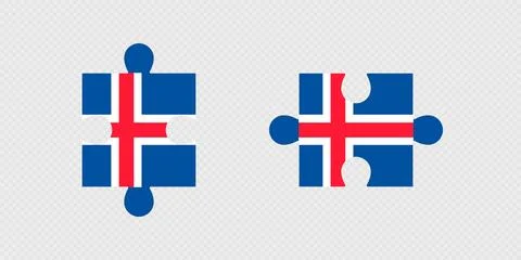Puzzle Pieces with Iceland Flag. Stock Illustration