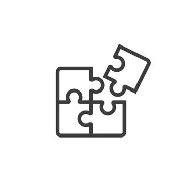 Puzzle pieces icon vector on white background Stock Illustration