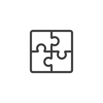 Puzzle pieces icon vector on white background Stock Illustration