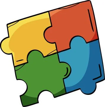 Puzzle Pieces Illustration - Problem Solving &amp; Teamwork Illustrazione stock