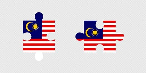 Puzzle Pieces with Malaysia Flag. Stock Illustration