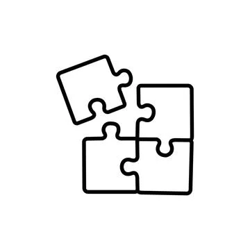 Puzzle pieces outline vector icon. Puzzle - jigsaw puzzle icon vector design Stock Illustration