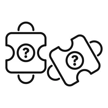 Puzzle pieces with question marks representing problem solving and solution Stock Illustration