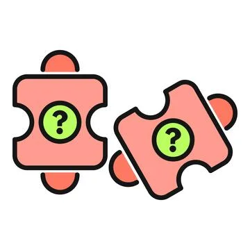 Puzzle pieces with question marks representing problem solving Stock Illustration