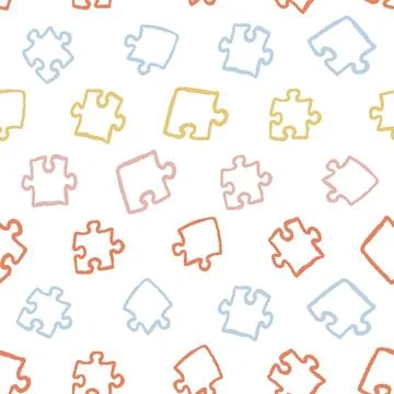 Puzzle Pieces Seamless Pattern. Vector seamless pattern illustration Stock Illustration
