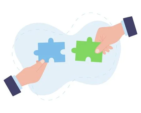 Puzzle pieces symbol of teamwork Stockillustratie