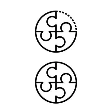 Puzzle pieces a symbol of teamwork, vector, icon. Stock Illustration
