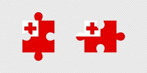 Puzzle Pieces with Tonga Flag. Stock Illustration