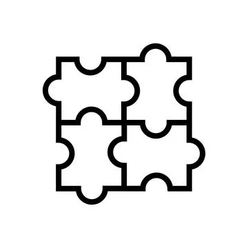 Puzzle Pieces vector concept icon or sign in outline style Stock Illustration