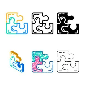 Puzzle planning color icon vector diversity Stock Illustration
