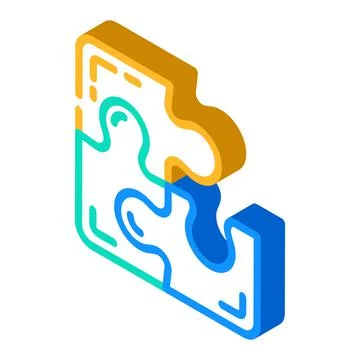 Puzzle planning isometric icon vector illustration イラスト素材