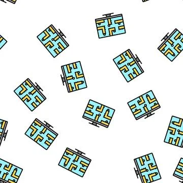 Puzzle platform video game vector seamless pattern 库存插图